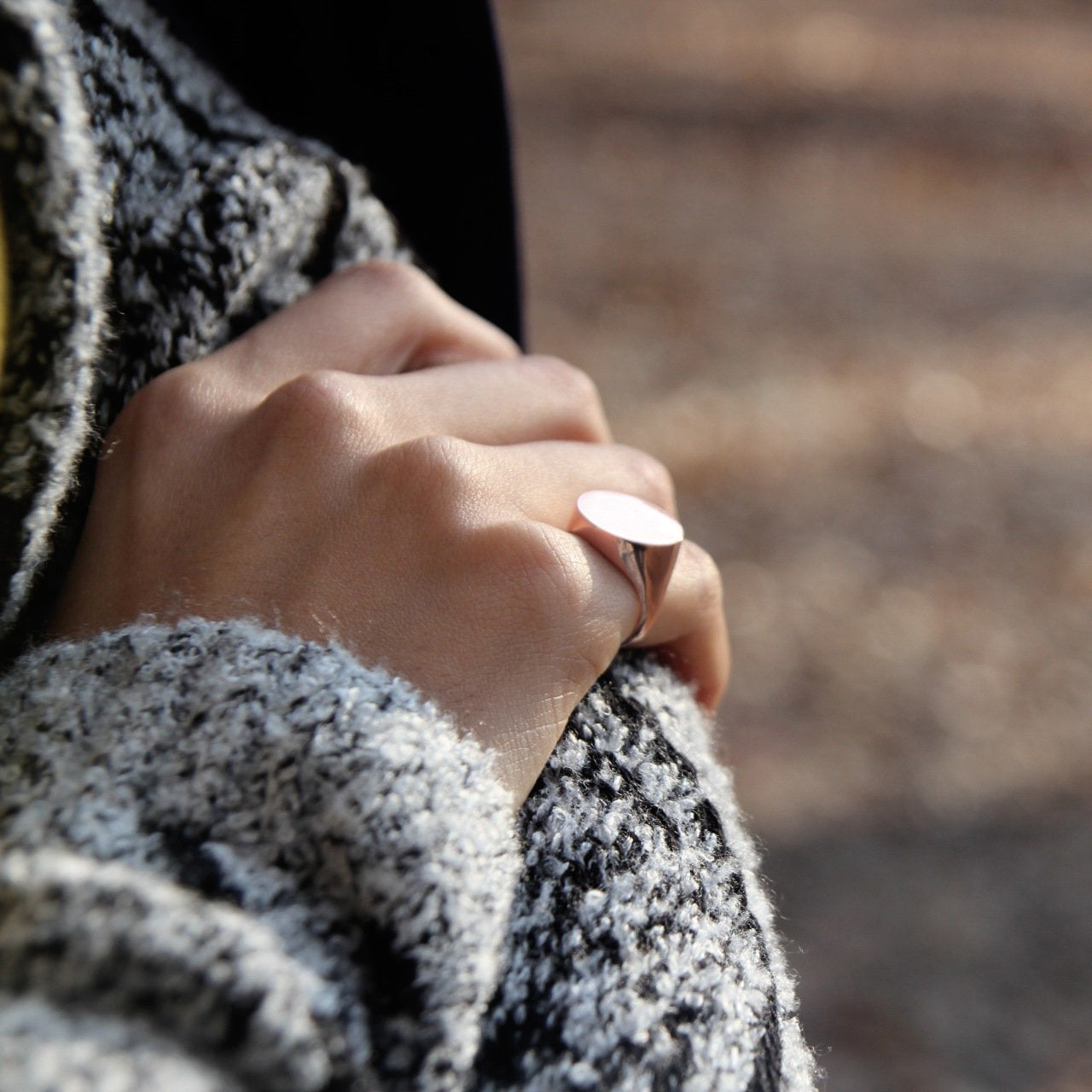 Basic Signet Ring for Women Solid Silver Simple Band