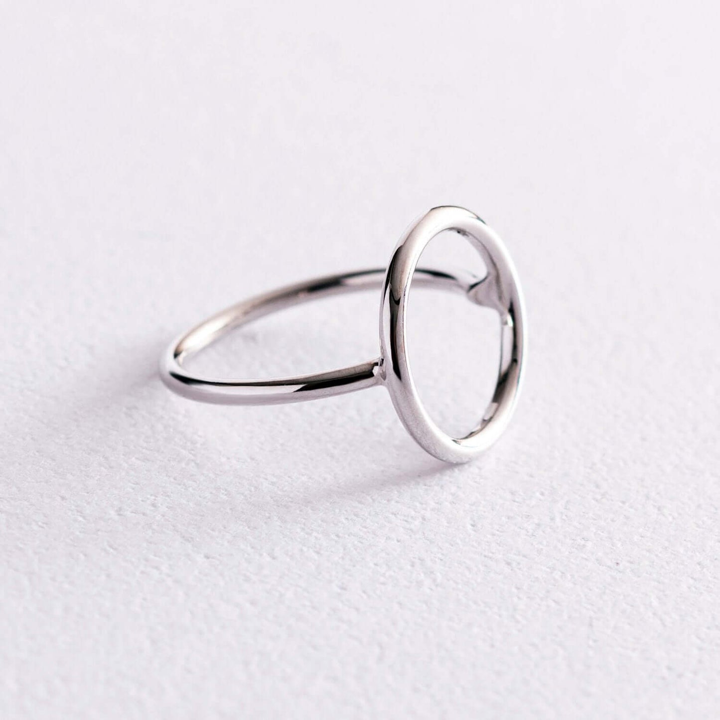 Open Circle Wire Ring in Sterling Silver Geometric Jewelry