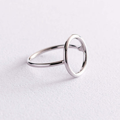 Open Circle Wire Ring in Sterling Silver Geometric Jewelry