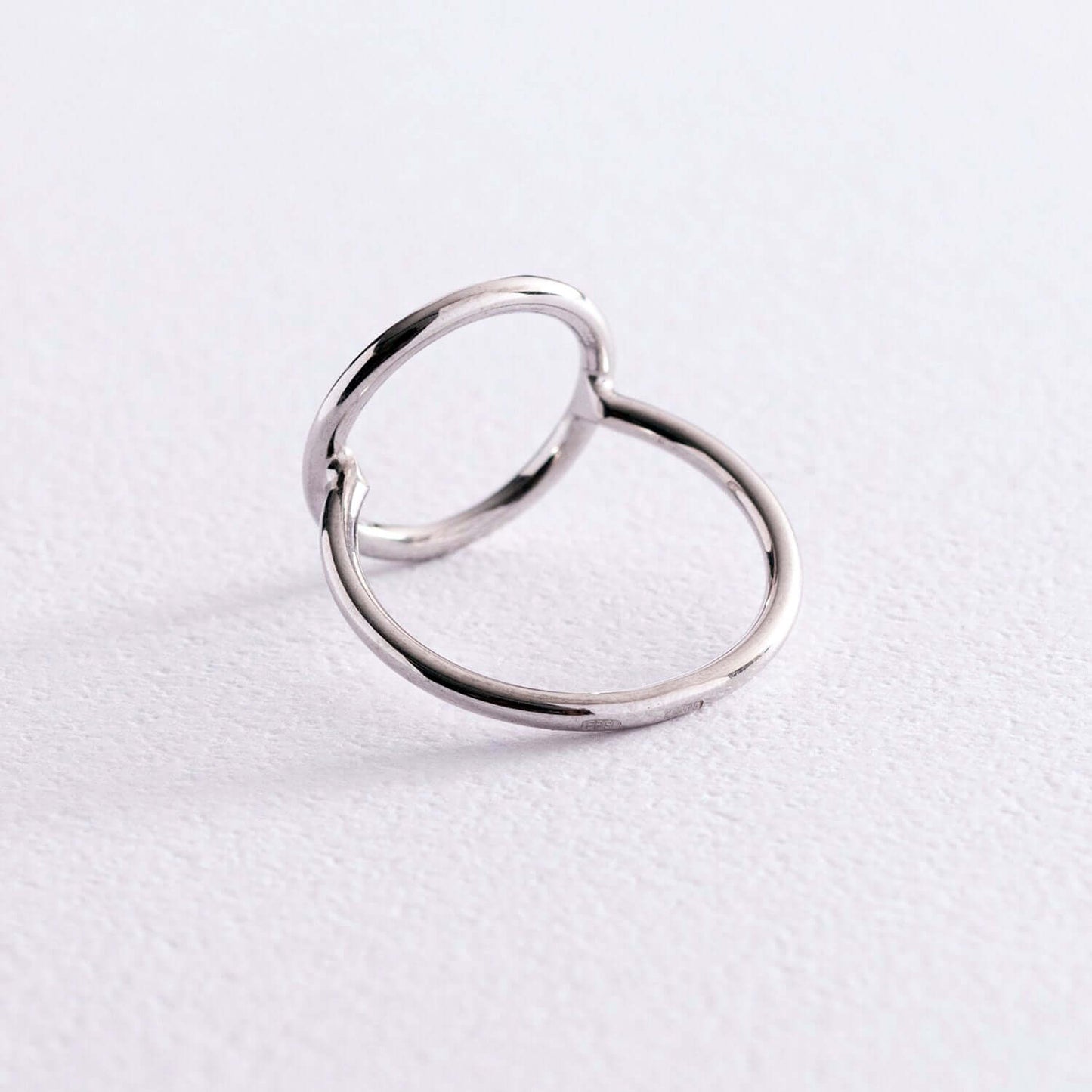 Open Circle Wire Ring in Sterling Silver Geometric Jewelry