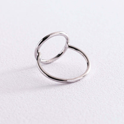 Open Circle Wire Ring in Sterling Silver Geometric Jewelry