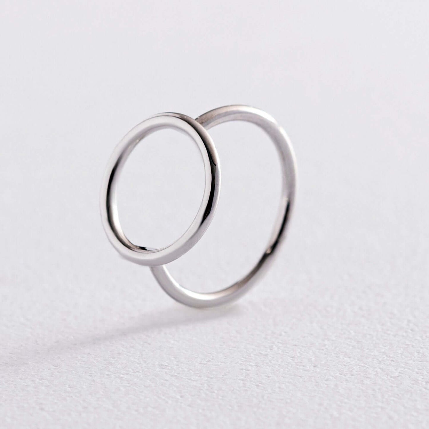 Open Circle Wire Ring in Sterling Silver Geometric Jewelry