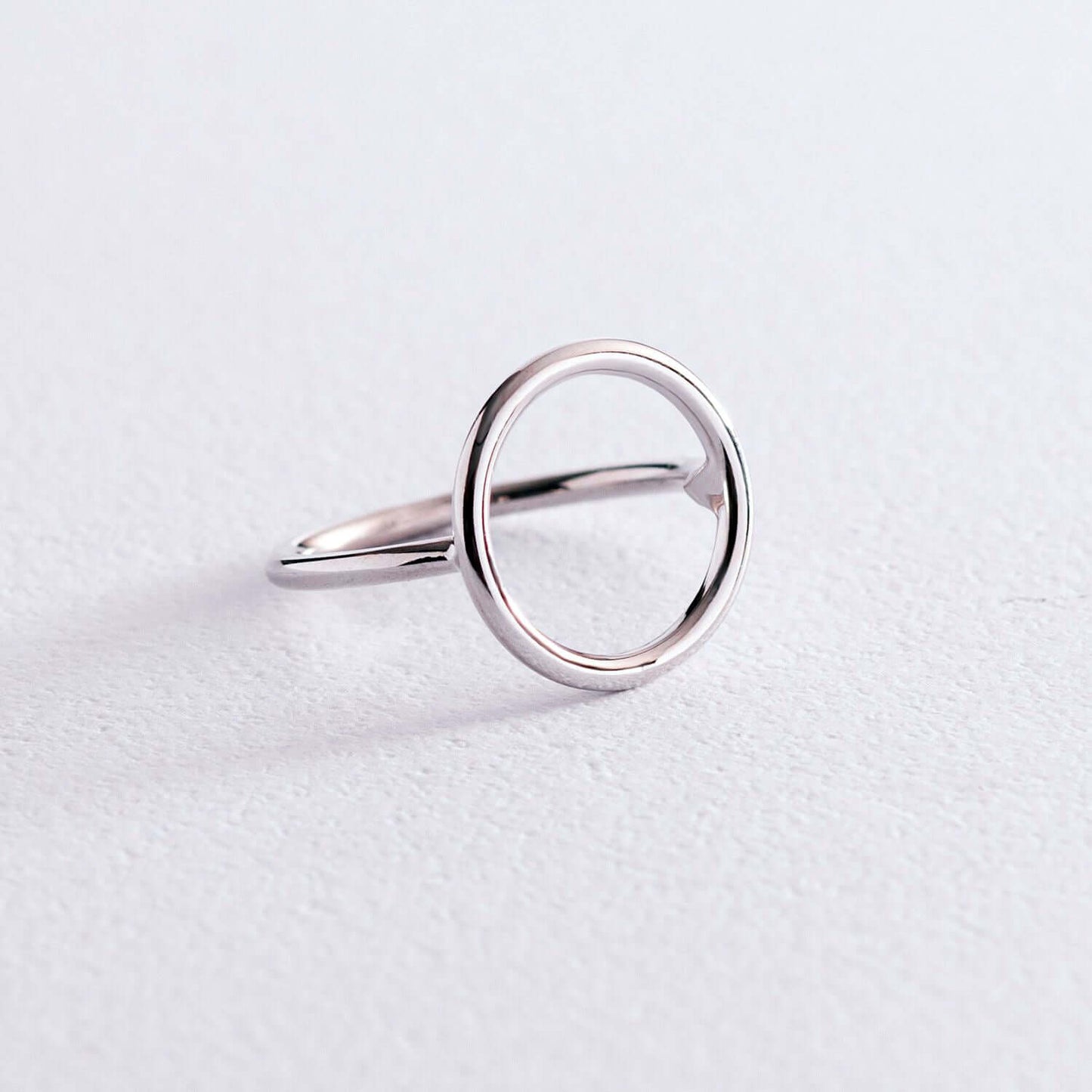 Open Circle Wire Ring in Sterling Silver Geometric Jewelry