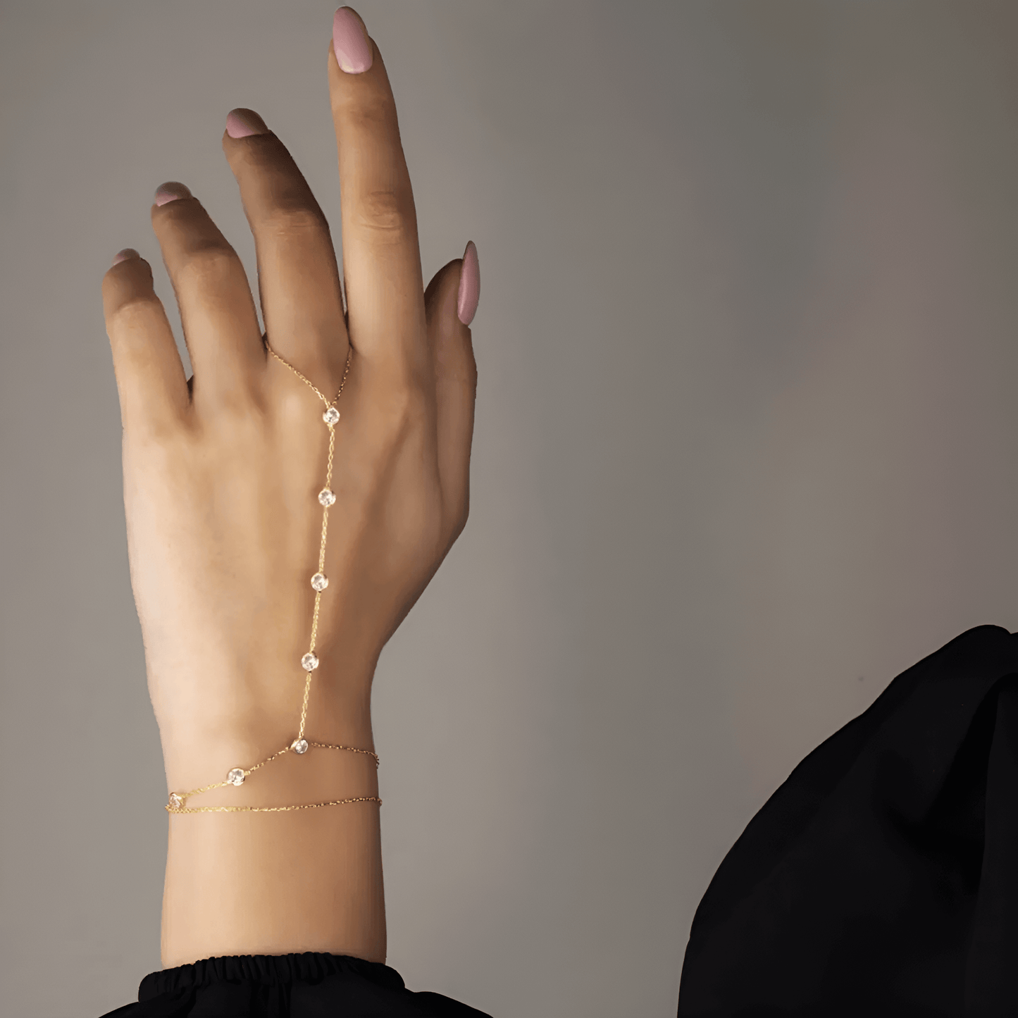 Dainty Crystal Handchain 925 Silver Slave Bracelet