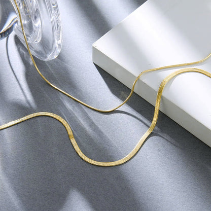 Snake Chain 3 mm Gold Vermeil Flat Herringbone