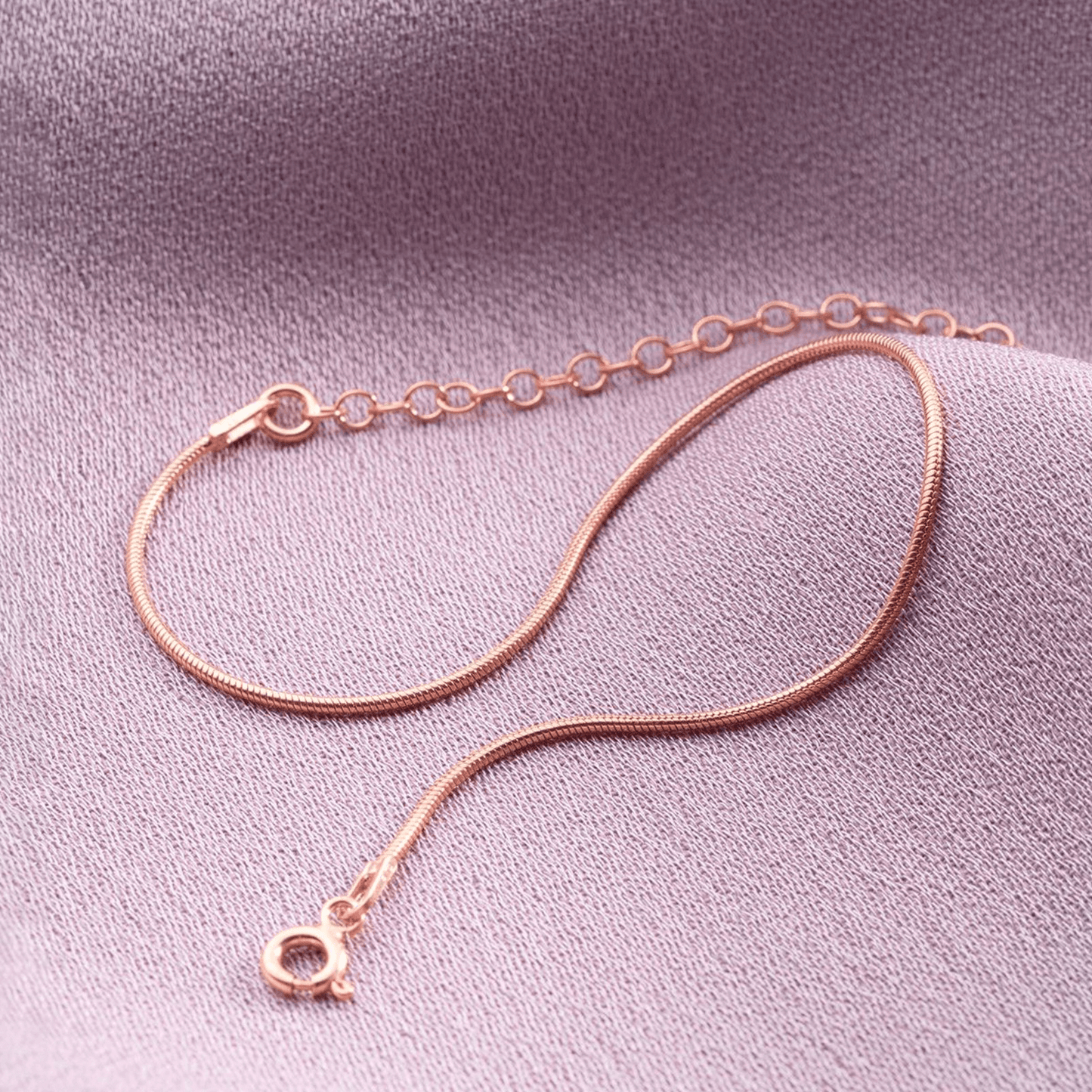 Dainty Chain Bracelet Round Snake Link in Sterling Silver