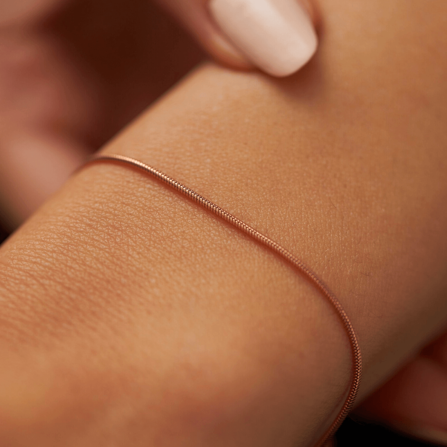 Dainty Chain Bracelet Round Snake Link in Sterling Silver