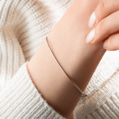Dainty Chain Bracelet Round Snake Link in Sterling Silver
