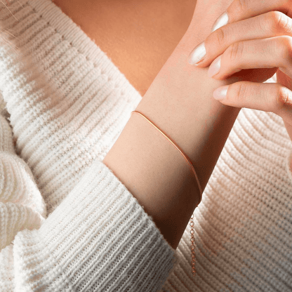 Dainty Chain Bracelet Round Snake Link in Sterling Silver