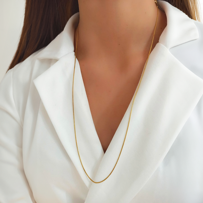 Round Snake Chain Thin 925 Sterling Silver Necklace