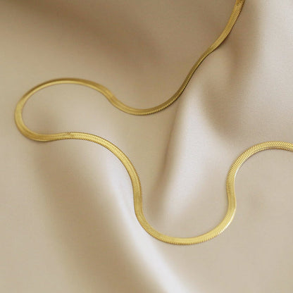 Snake Chain 3 mm Gold Vermeil Flat Herringbone
