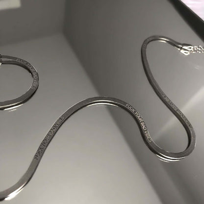 Engraved Chain Sterling Silver Flat Snake Personalized Necklace