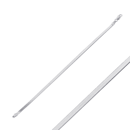 Flat Snake Chain Bracelet 925 Silver Jewelry