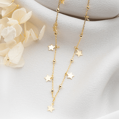 925 Silver Dainty Stellar Chain Necklace Jewelry Gift