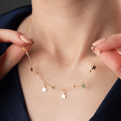 925 Silver Dainty Stellar Chain Necklace Jewelry Gift