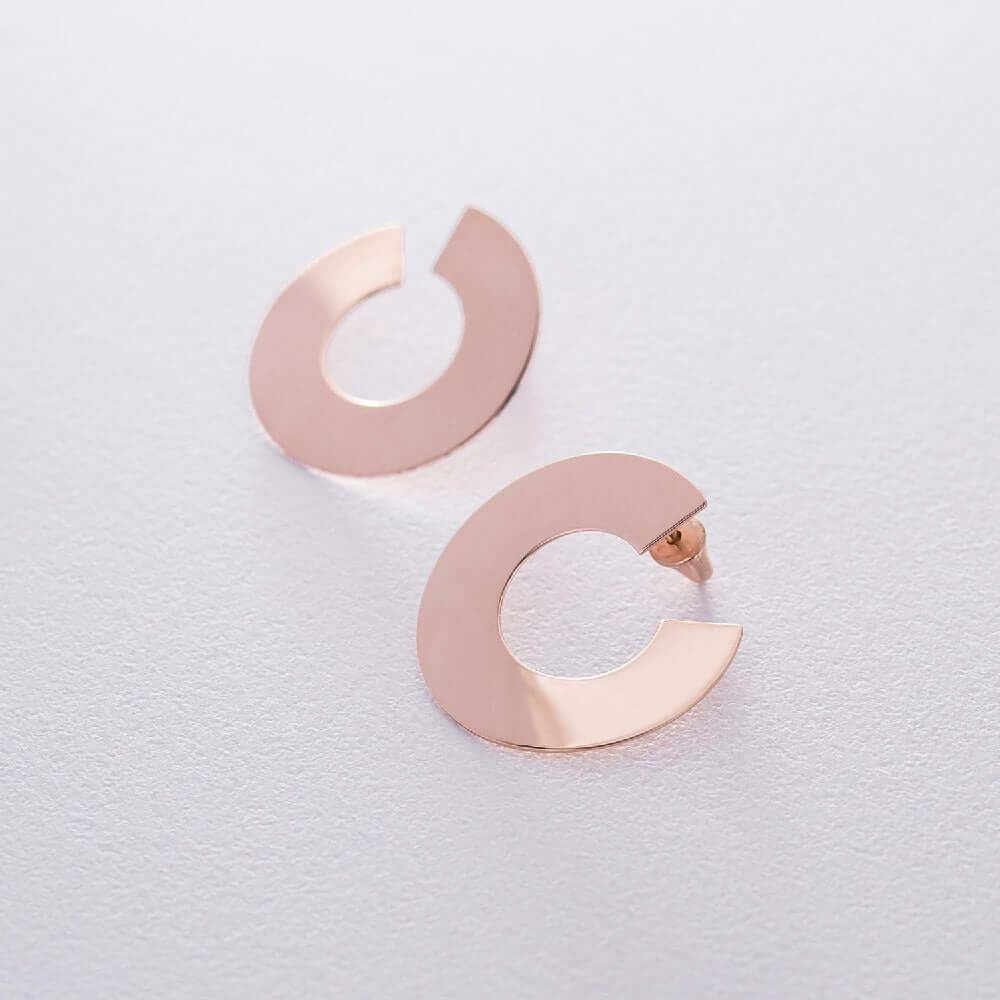 Curved Open Loop Post Earrings Sterling Silver Statement Jewelry