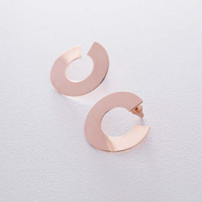 Curved Open Loop Post Earrings Sterling Silver Statement Jewelry