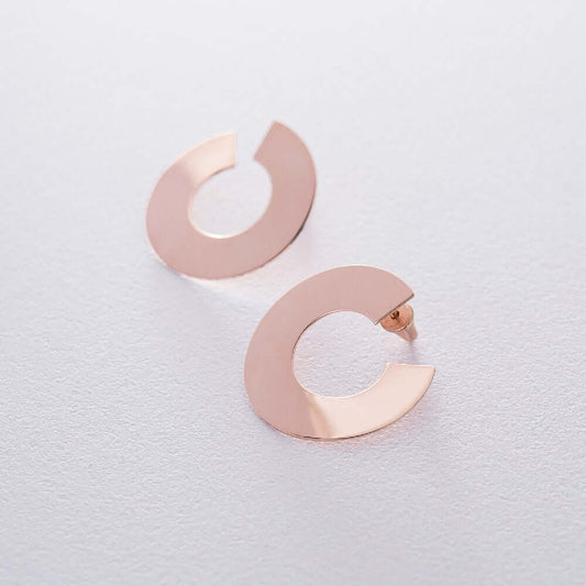 Curved Open Loop Post Earrings Sterling Silver Statement Jewelry