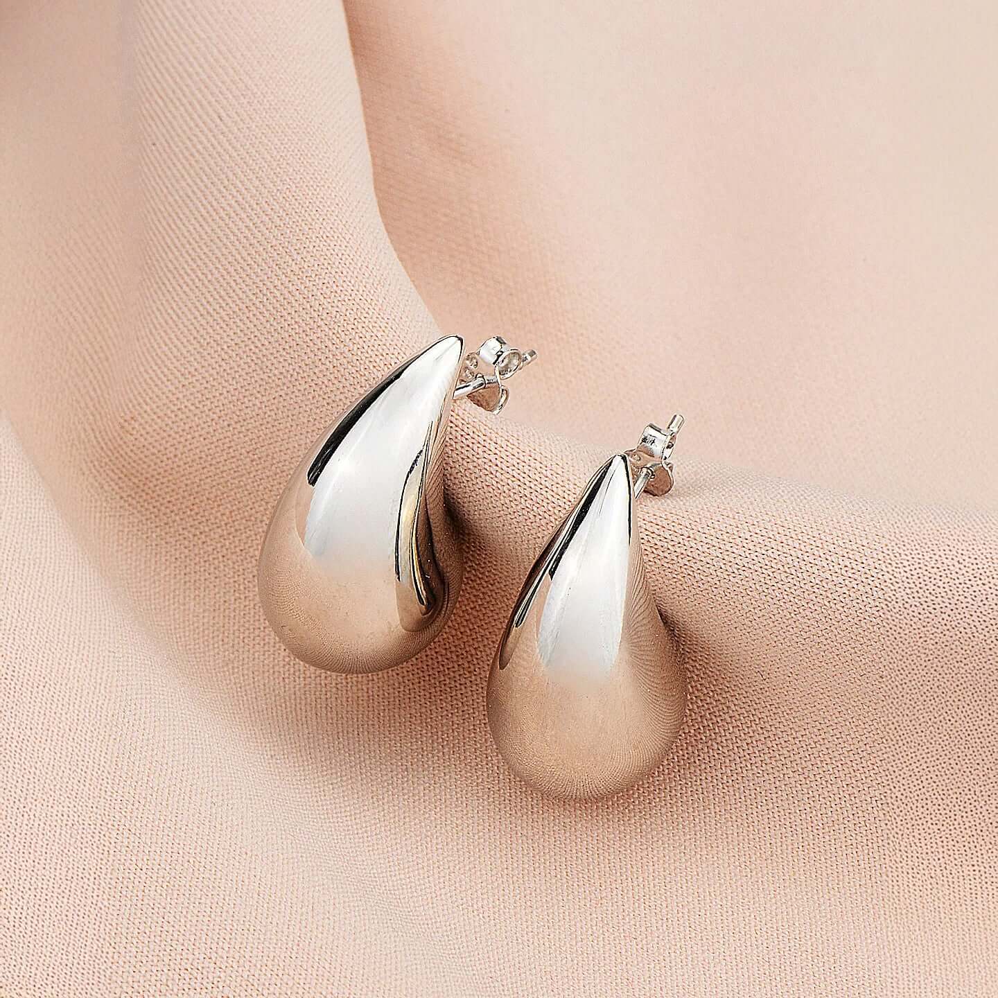 Teardrop Stud Earrings 925 Sterling Silver Trendy Jewelry
