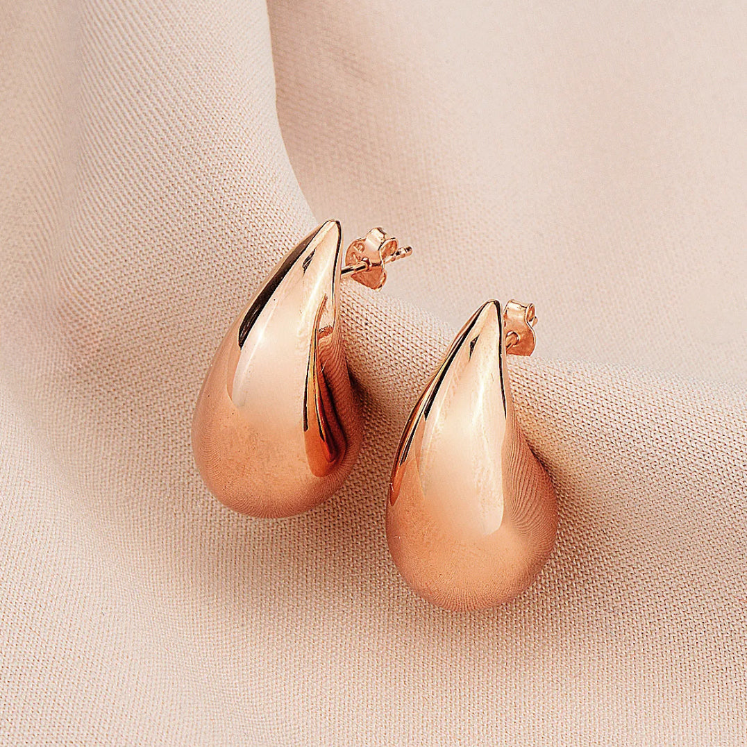 Teardrop Stud Earrings 925 Sterling Silver Trendy Jewelry