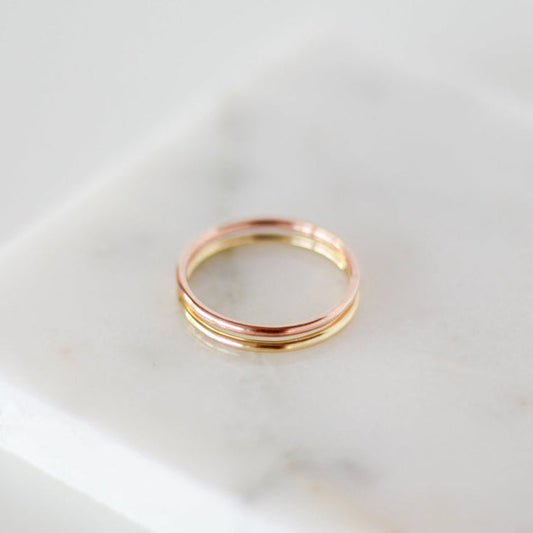 Thin Stacking Rings Basic Silver Band Set Dainty Jewelry