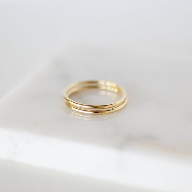Thin Stacking Rings Basic Silver Band Set Dainty Jewelry
