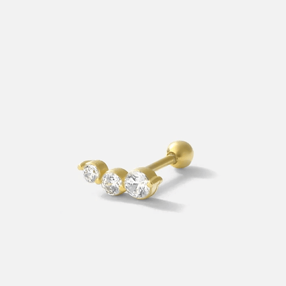 Three Stone 925 Silver Tragus Cartilage Earring