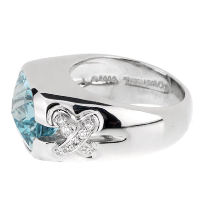 tifthtfany & Co Aquamarine Diamond White Gold Ring