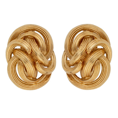 tifthtfany & Co Braided 18k Yellow Gold Clip On Earrings