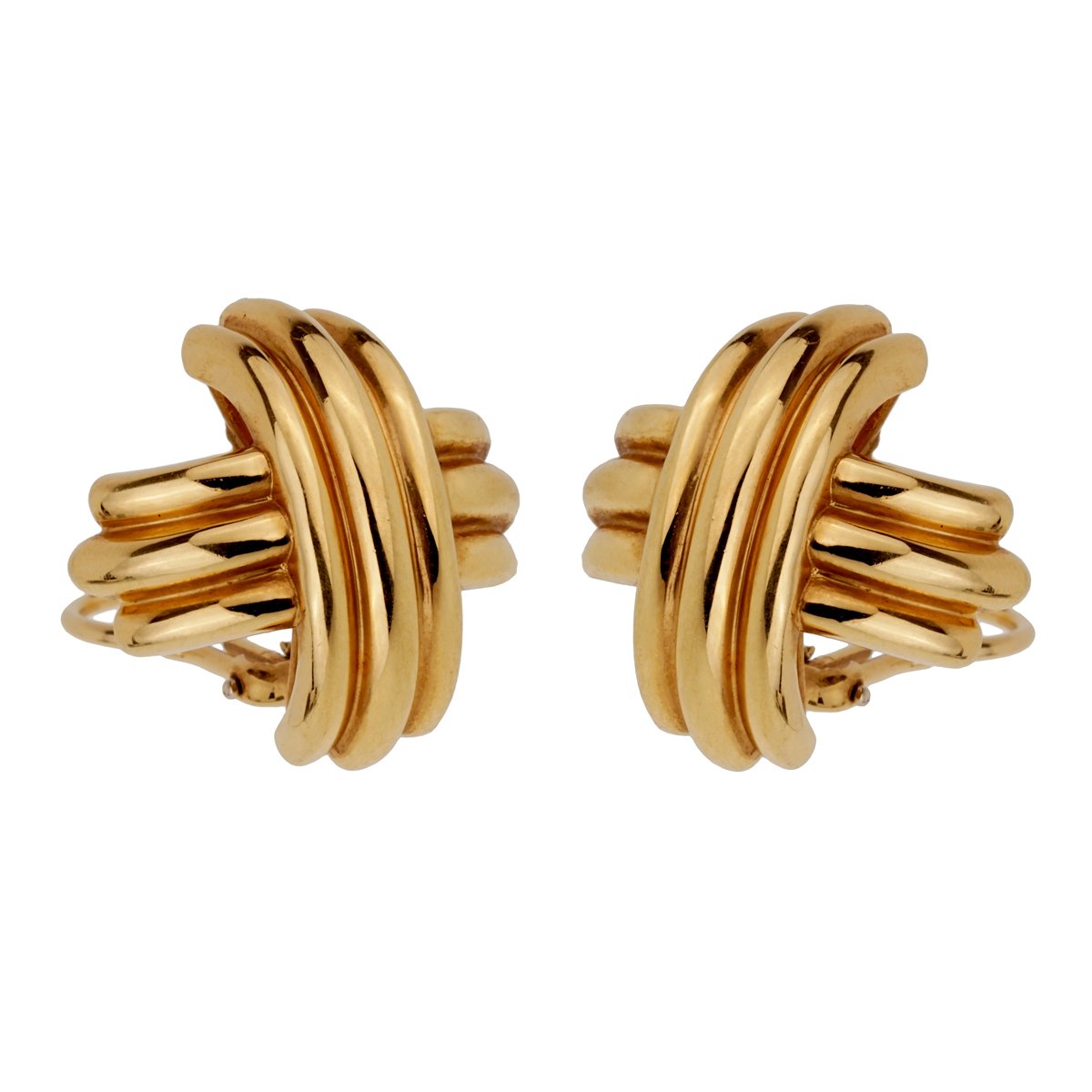 tifthtfany & Co Crisscross Large 18k Yellow Gold Earrings