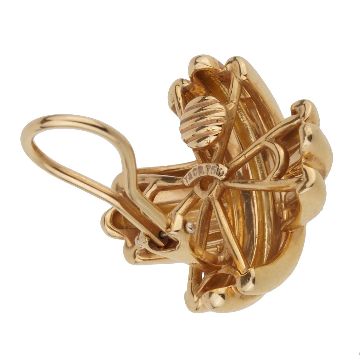 tifthtfany & Co Crisscross Large 18k Yellow Gold Earrings