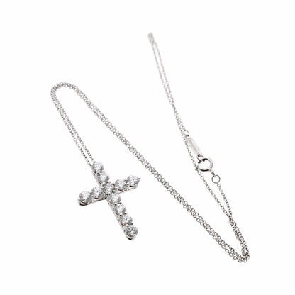 tifthtfany & Co Diamond Cross Platinum Necklace