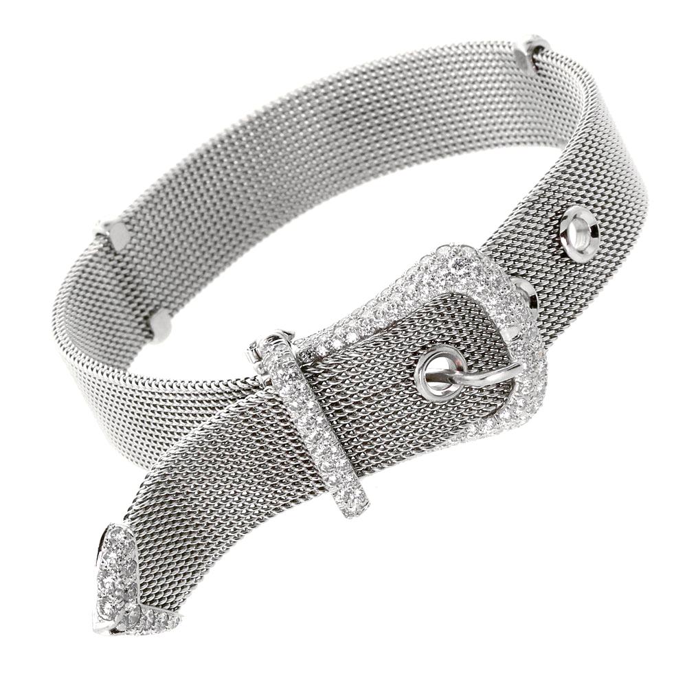 tifthtfany & Co. Diamond Platinum Buckle Bracelet