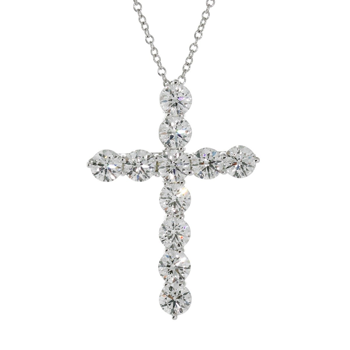 tifthtfany & Co. Diamond Platinum Cross Necklace