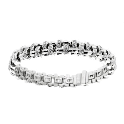 tifthtfany & Co Diamond Woven White Gold Bracelet