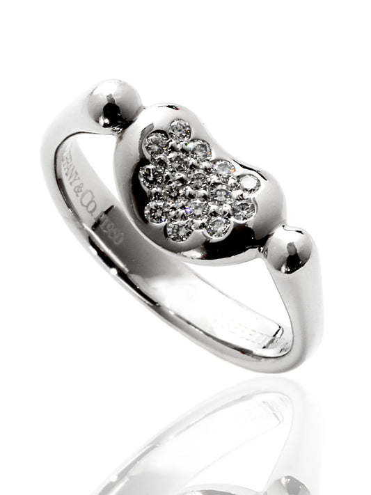 tifthtfany & Co Elsa Peretti Diamond Platinum Bean Ring