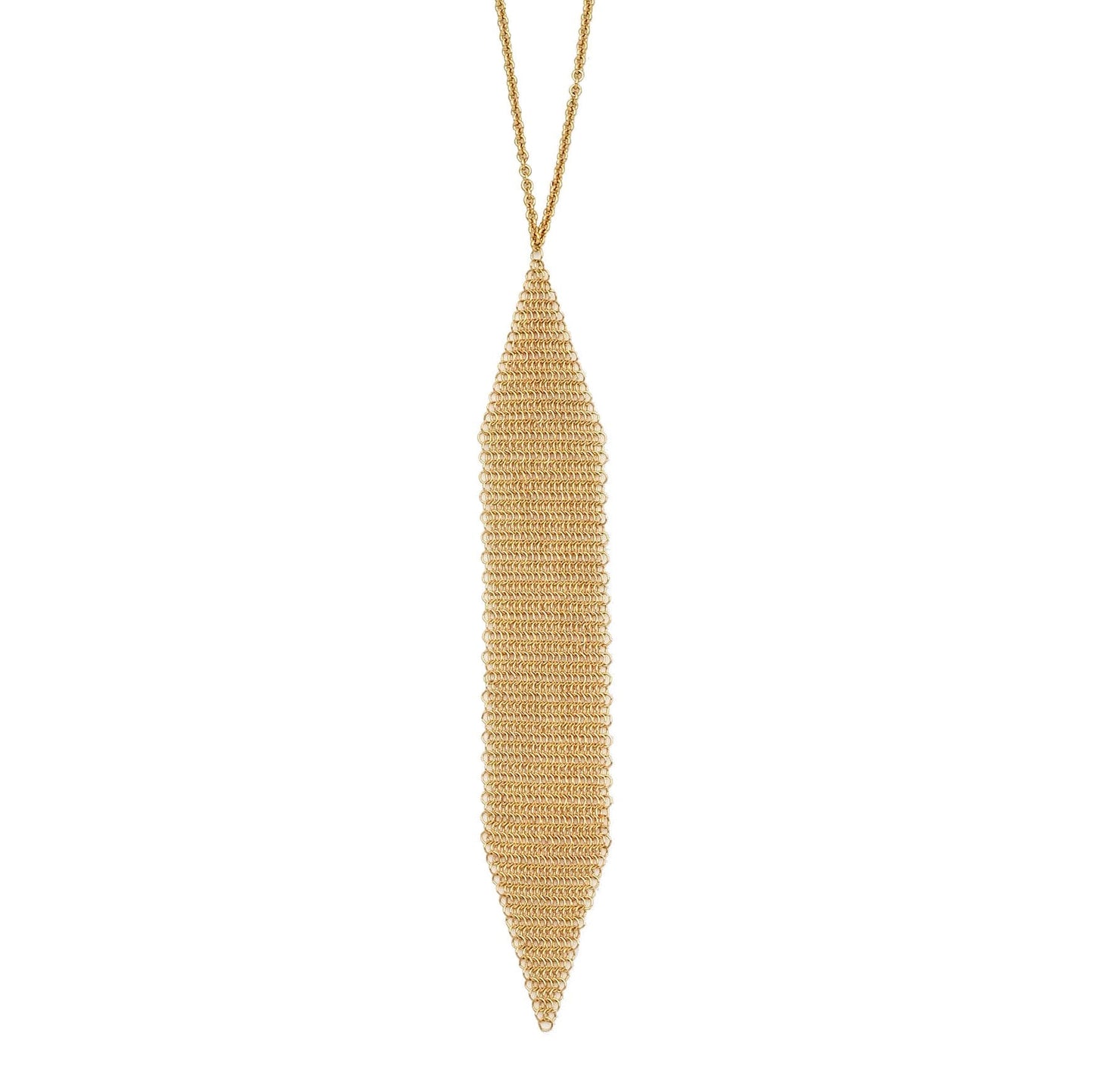 tifthtfany & Co Elsa Peretti Mesh Tassel Drop 18k Yellow Gold Necklace