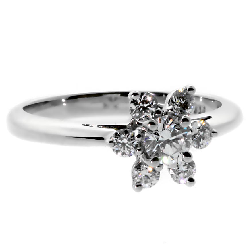 tifthtfany & Co Flower Diamond Platinum Ring