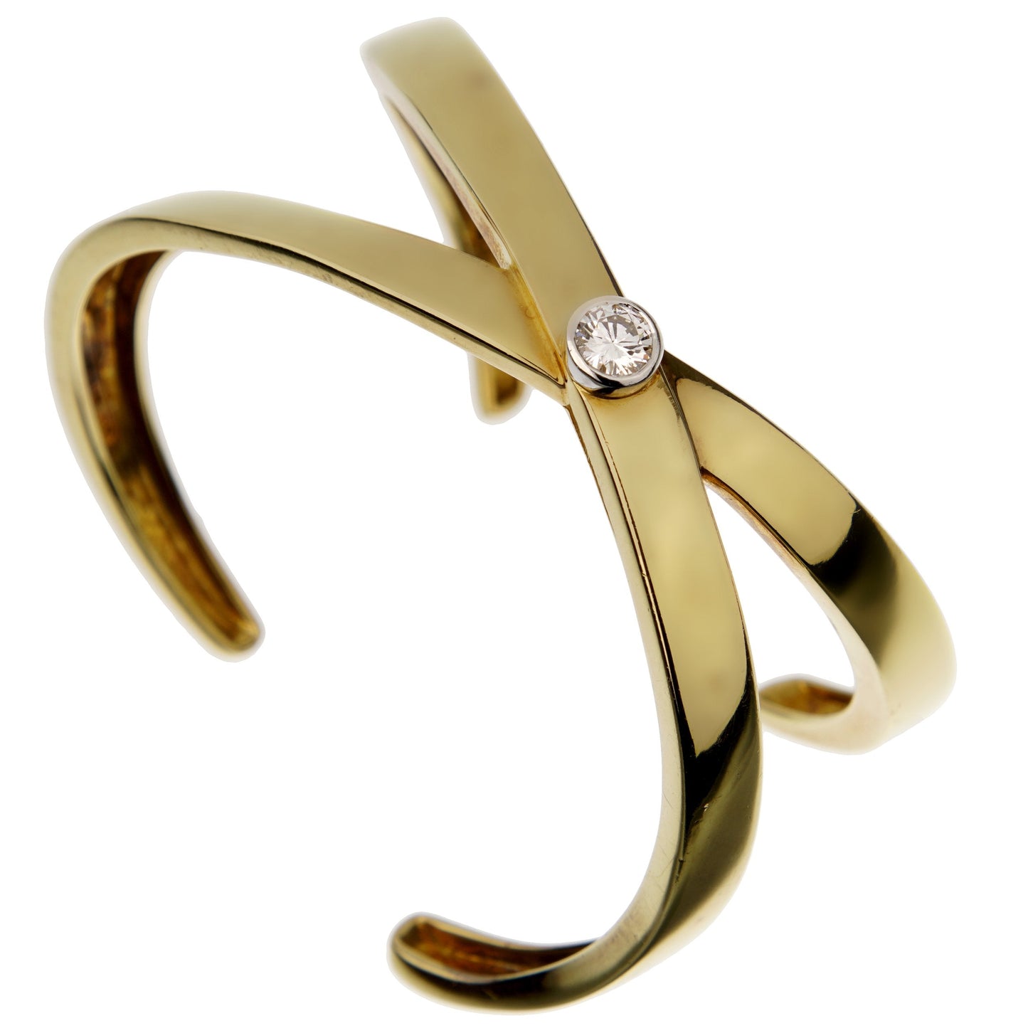 tifthtfany & Co Graffiti Diamond 18k Yellow Gold Bangle Cuff Bracelet