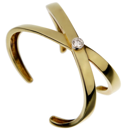 tifthtfany & Co Graffiti Diamond 18k Yellow Gold Bangle Cuff Bracelet