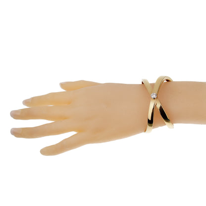 tifthtfany & Co Graffiti Diamond 18k Yellow Gold Bangle Cuff Bracelet