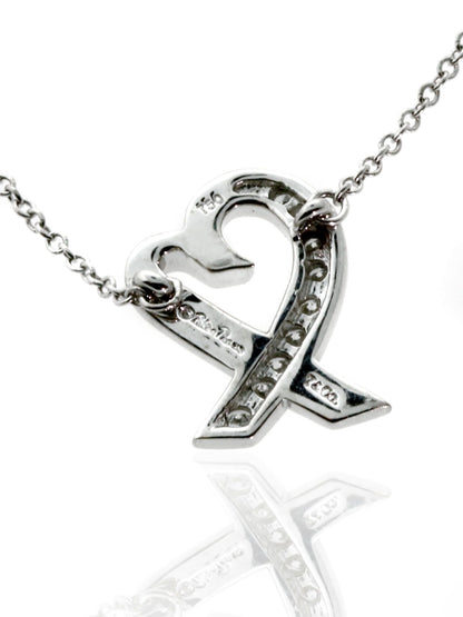 tifthtfany & Co Loving Heart Diamond Necklace 18k White Gold by Paloma Picasso