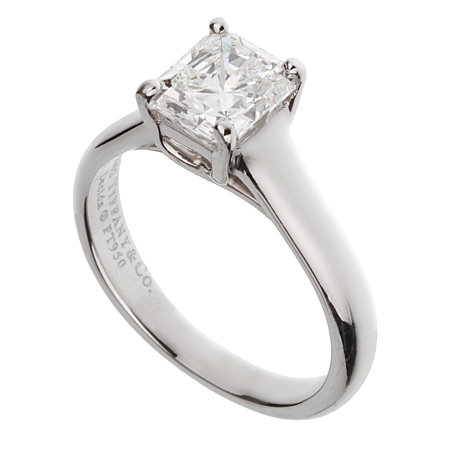 tifthtfany & Co Lucida Cut Diamond Platinum Engagement Ring