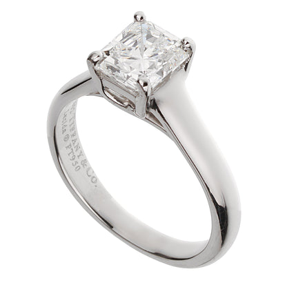 tifthtfany & Co Lucida Cut Diamond Platinum Engagement Ring