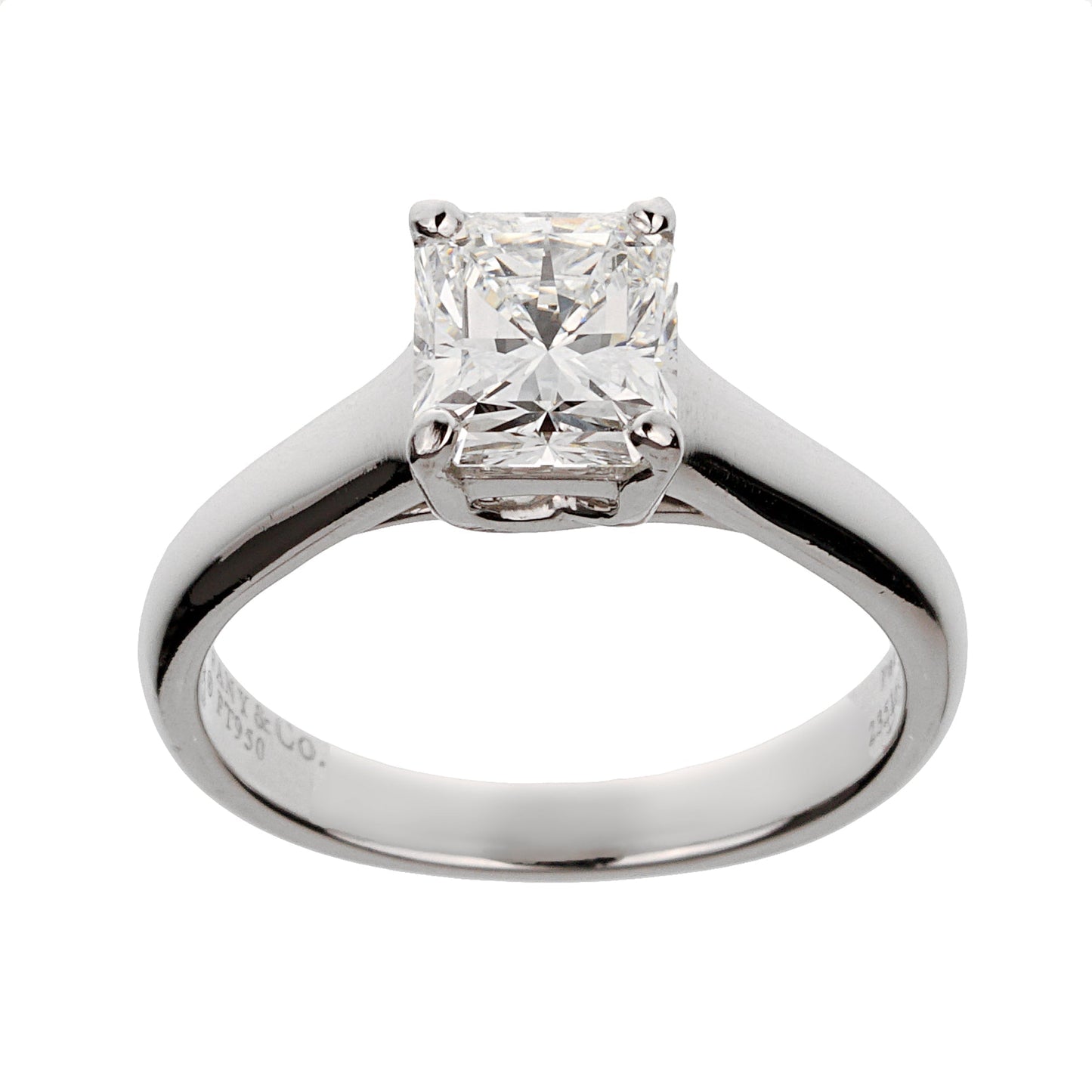 tifthtfany & Co Lucida Cut Diamond Platinum Engagement Ring
