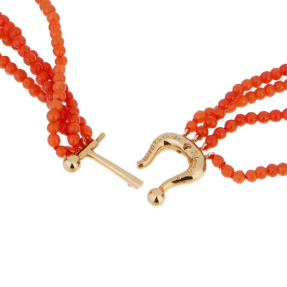 tifthtfany & Co Paloma Picasso Coral 18k Yellow Gold Necklace