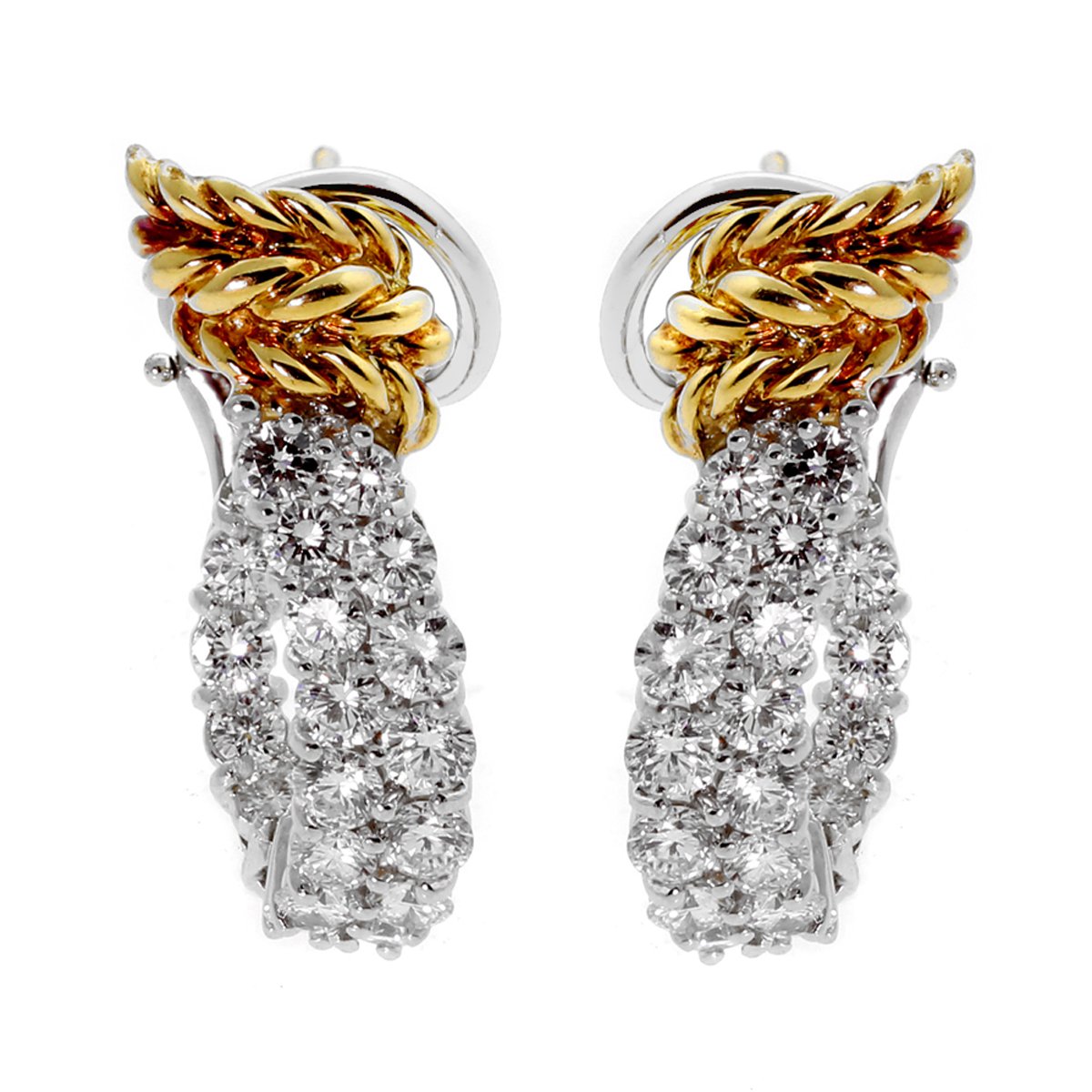 tifthtfany & Co Schlumberger Diamond Hoop Earrings