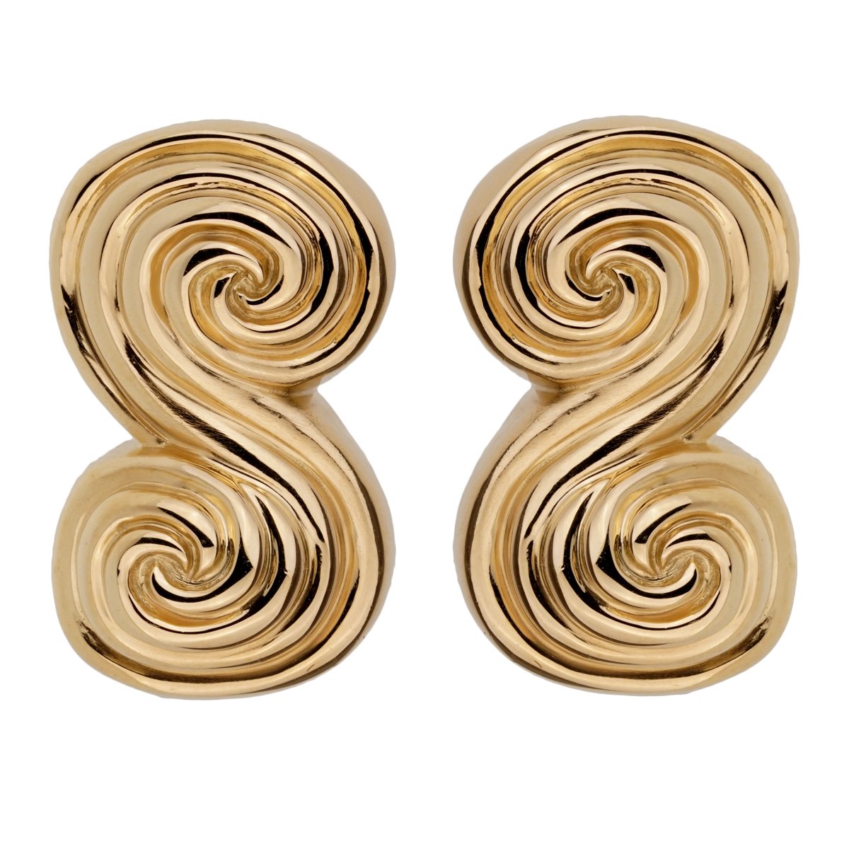tifthtfany & Co Scroll 18k Yellow Gold Clip On Earrings