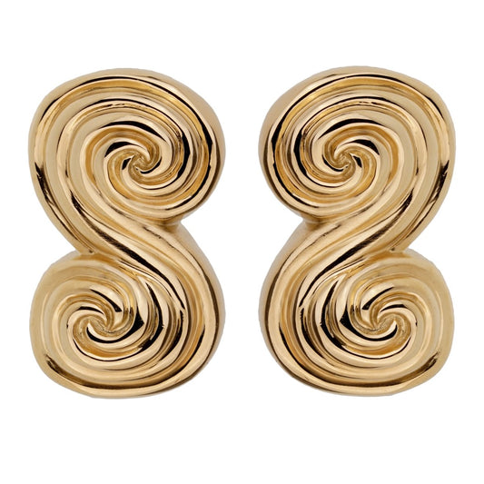 tifthtfany & Co Scroll 18k Yellow Gold Clip On Earrings