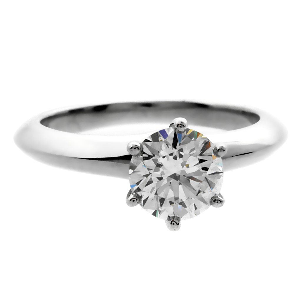 tifthtfany & Co Solitaire Diamond .96ct Platinum Engagement Ring